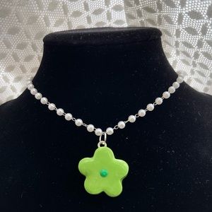 Handmade Beaded Flower Necklace